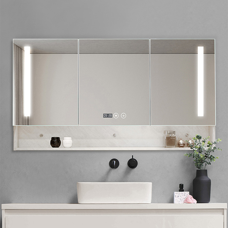 wall mount bath room waterproof vanity mirror furniture bathroom accessories mirror cabinets with led light