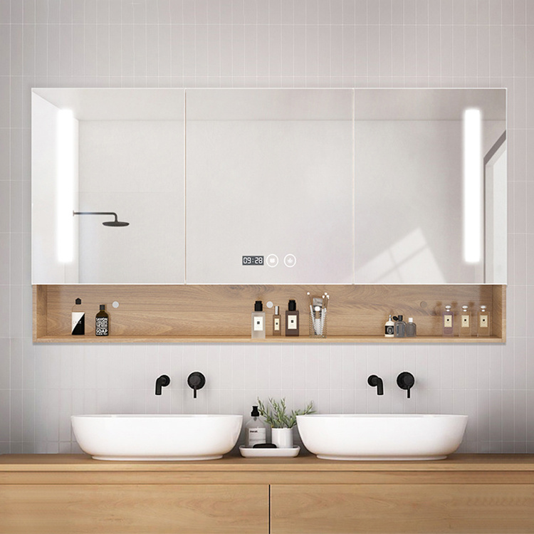 wall mount bath room waterproof vanity mirror furniture bathroom accessories mirror cabinets with led light