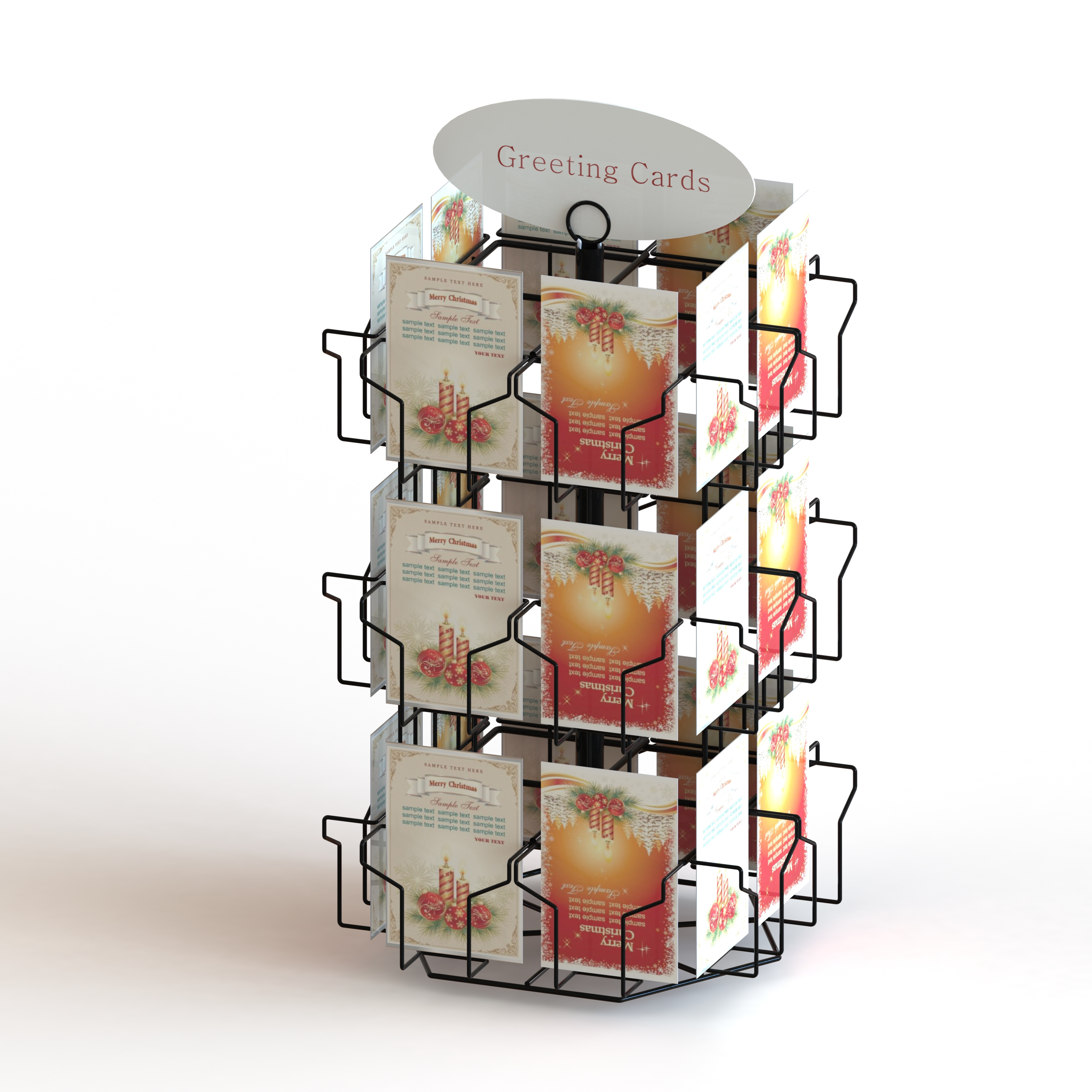 W4 x H6 inch Greeting Cards Rotary Counter top Rack with Wire Portrait Pocket Display Stand,wire rack display