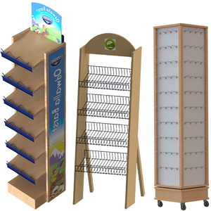 Wood Display Stand Floor Wooden Shop Display Rack Store Wood Retail Display for Brand Marketing