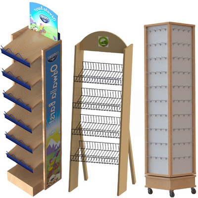 Wood Display Stand Floor Wooden Shop Display Rack Store Wood Retail Display for Brand Marketing