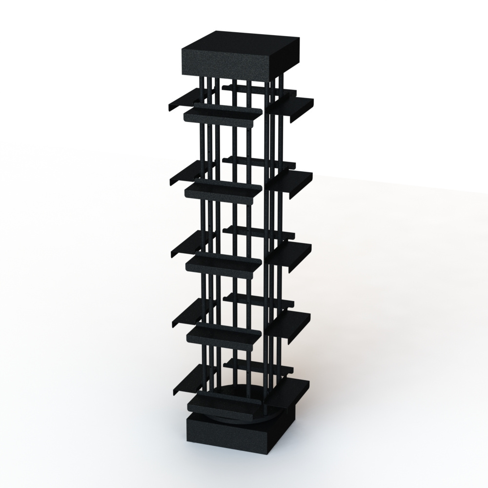 Custom Metal Floor Standing For 20 Shoes with 4 Sides And Shelves 360 Rotating Shoe Rack   metal POP shelf display rack