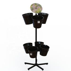 florist's shop Bouquets Metal floor Display Stand with 7-12 Flower barrel  flower rack