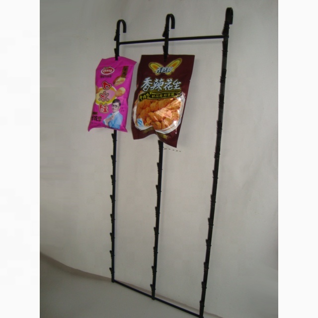 3 Strips Metal  Clip Snack Display Rack For Door Or Wall