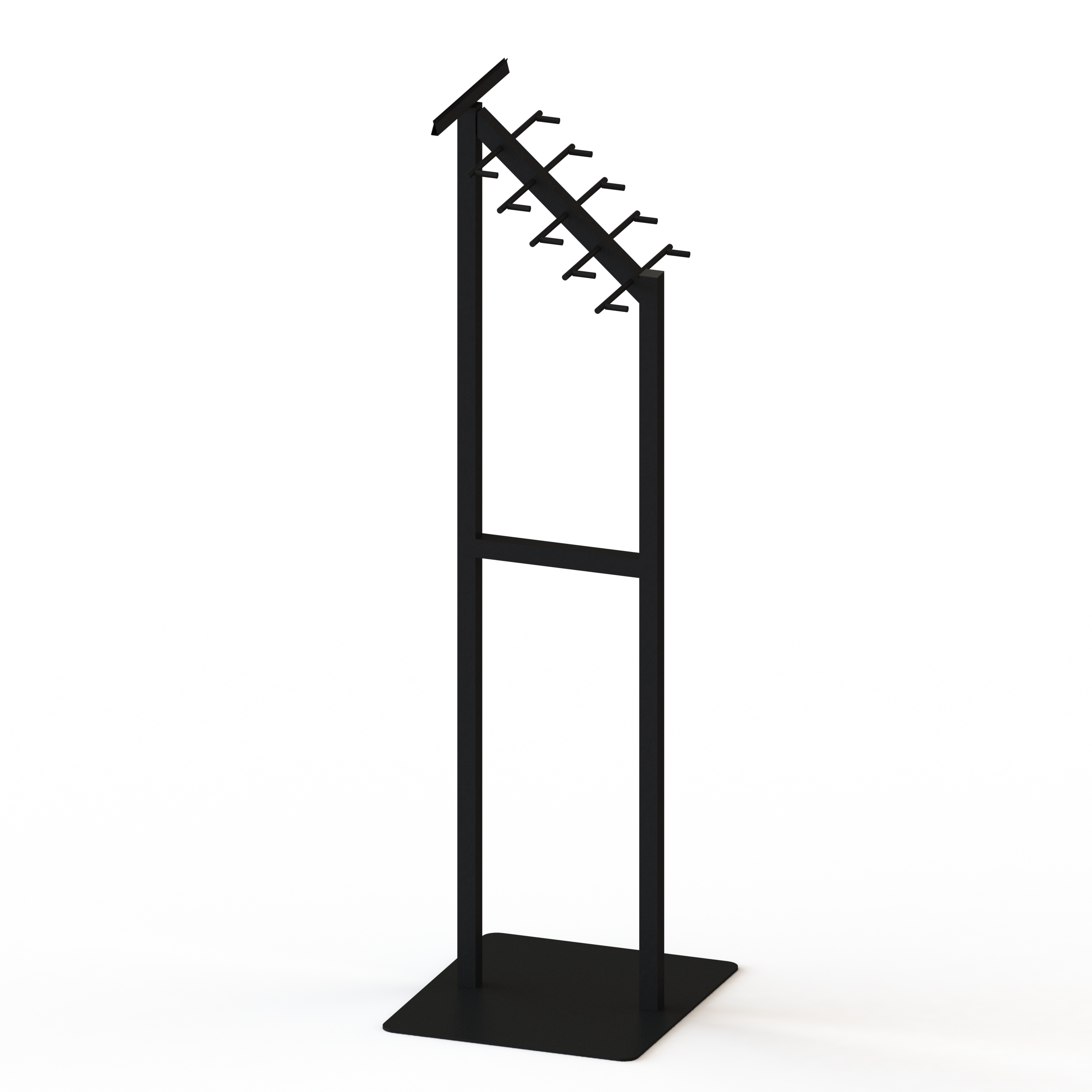 One Side Wooden Flooring Metal Display Stand With Wire Hooks 10 Hardwood Tiles Display Rack