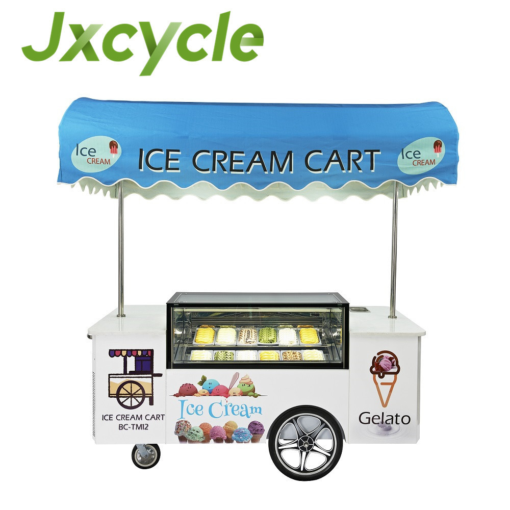 Mexican beach ice cream roll food push cart bike tricycle with freezer for sale