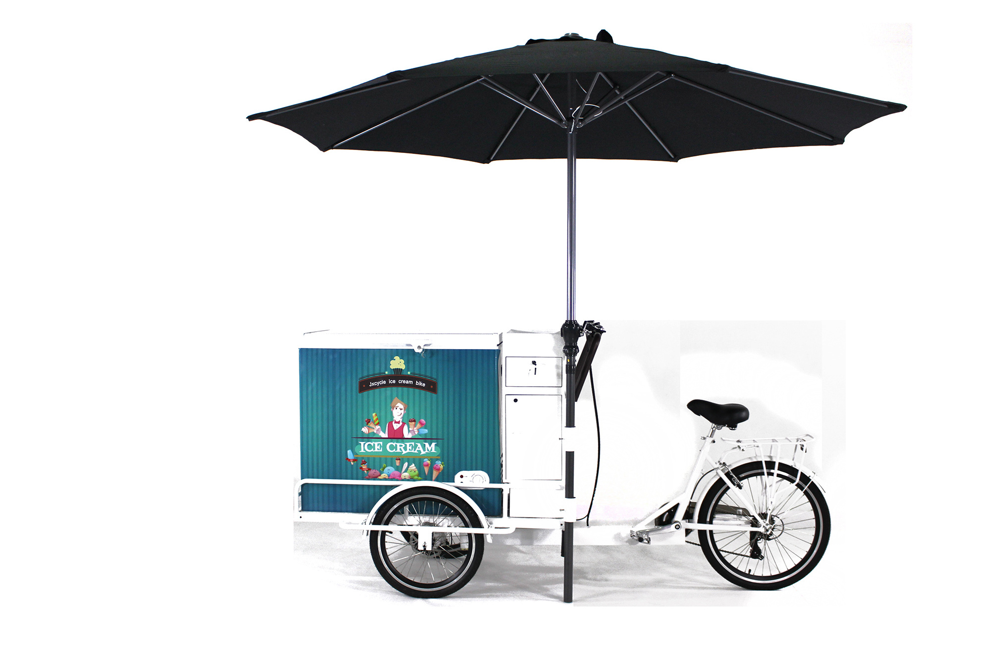 Electric Solar Panel Cargo Freezer Trike Ice Cream Bike For Sale