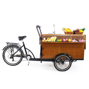 Vending cart umbrella coffee bike with wooden box bike for food sale