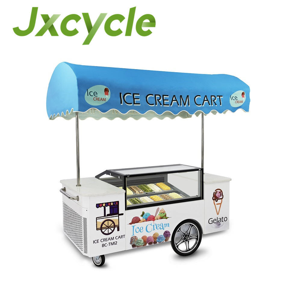 Mexican beach ice cream roll food push cart bike tricycle with freezer for sale