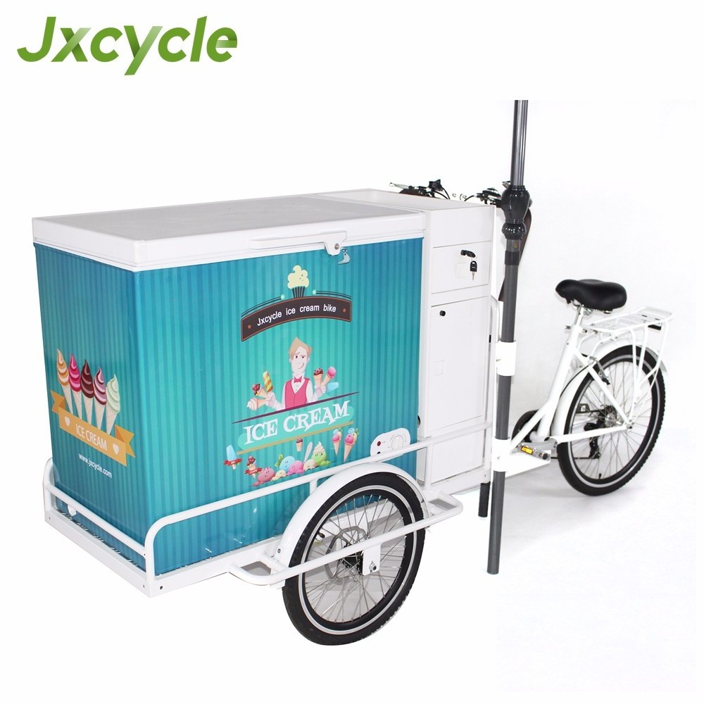 Jxcycle New Design Ice Cream Solar Bike With battery freezer