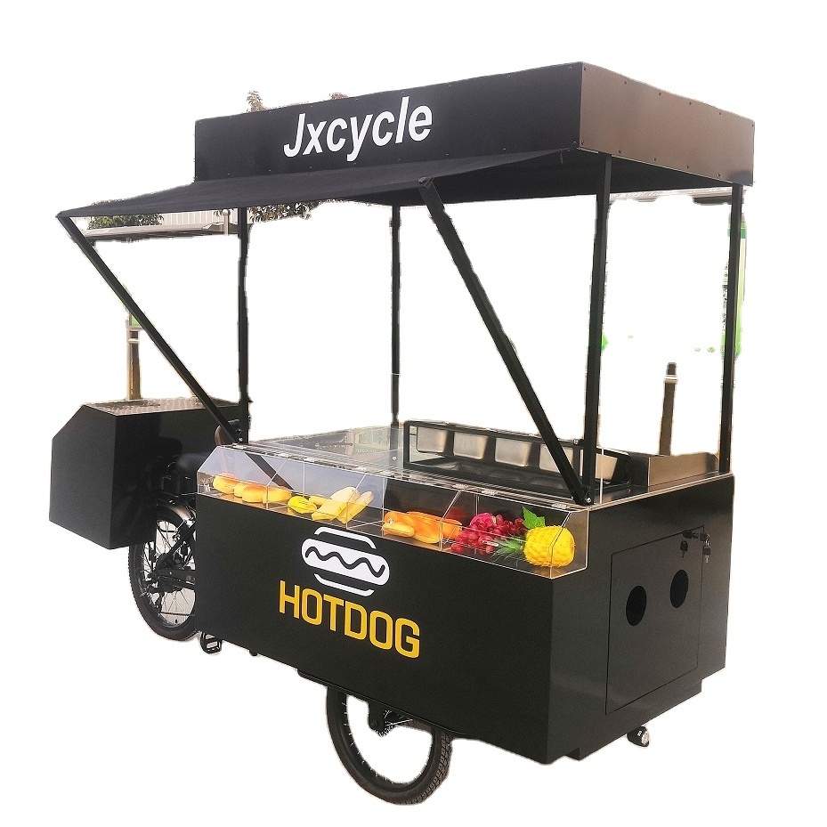 electric mobile hot dog tricycle  hot dog bike with grill and fryer food truck