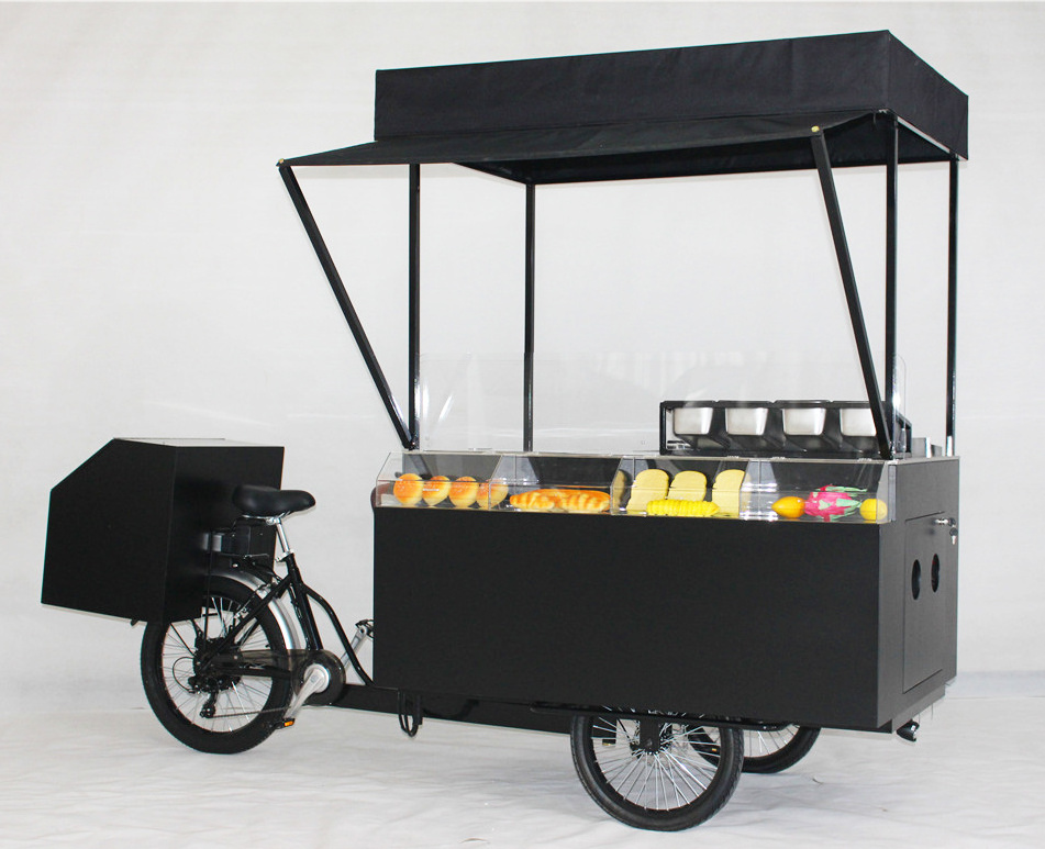 electric mobile hot dog tricycle  hot dog bike with grill and fryer food truck