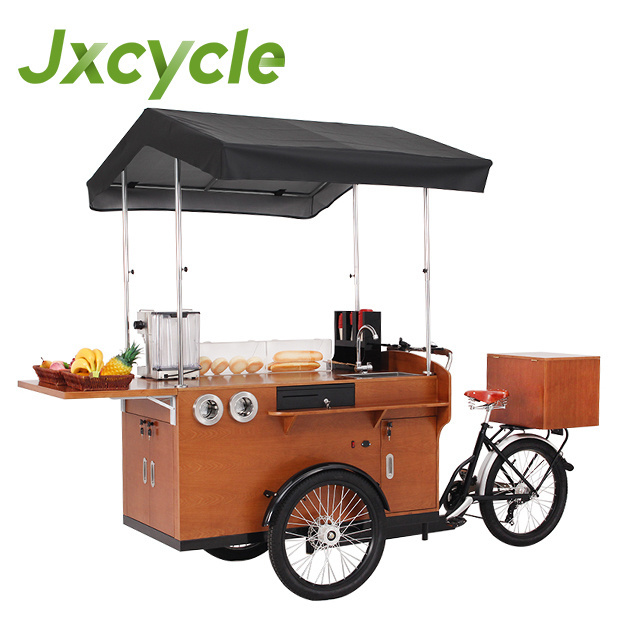 Mobile Food Truck 500W Motor Coffee Bike Street Vending Carts