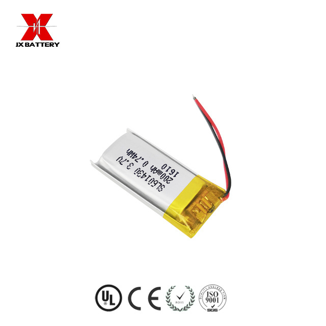 small rechargeable 3.7v lithium ion lipo battery 601430 200mAh for laser pen