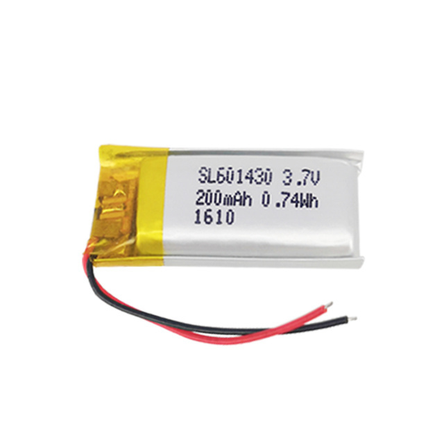 small rechargeable 3.7v lithium ion lipo battery 601430 200mAh for laser pen