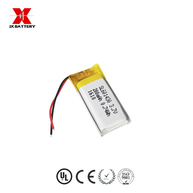 small rechargeable 3.7v lithium ion lipo battery 601430 200mAh for laser pen