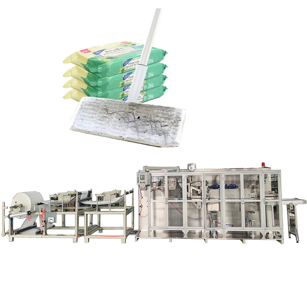 Three layer composite Disposable Mop Clean Floor Cleaning Mopping Wet Wiper Making Machine