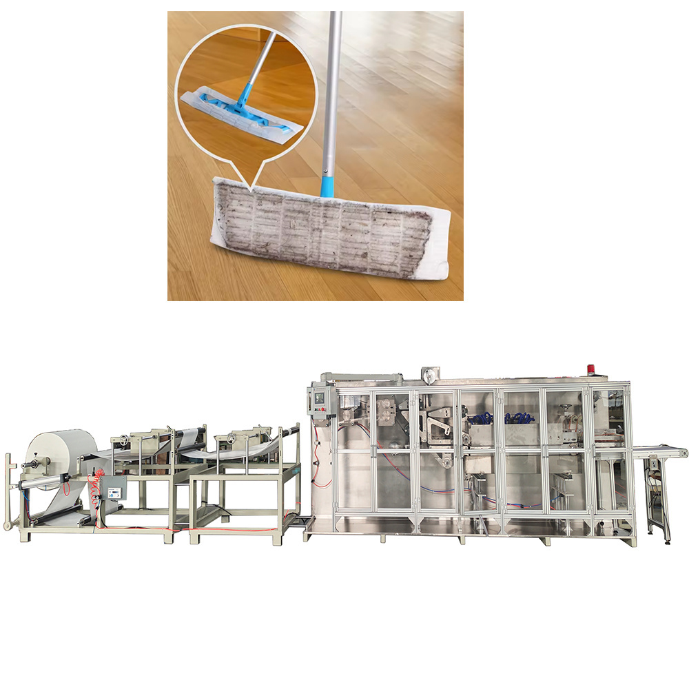 Three layer composite Disposable Mop Clean Floor Cleaning Mopping Wet Wiper Making Machine