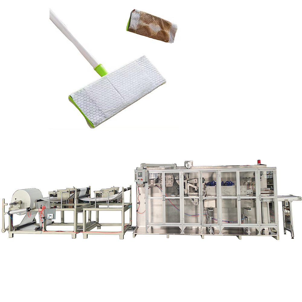 Three layer composite Disposable Mop Clean Floor Cleaning Mopping Wet Wiper Making Machine