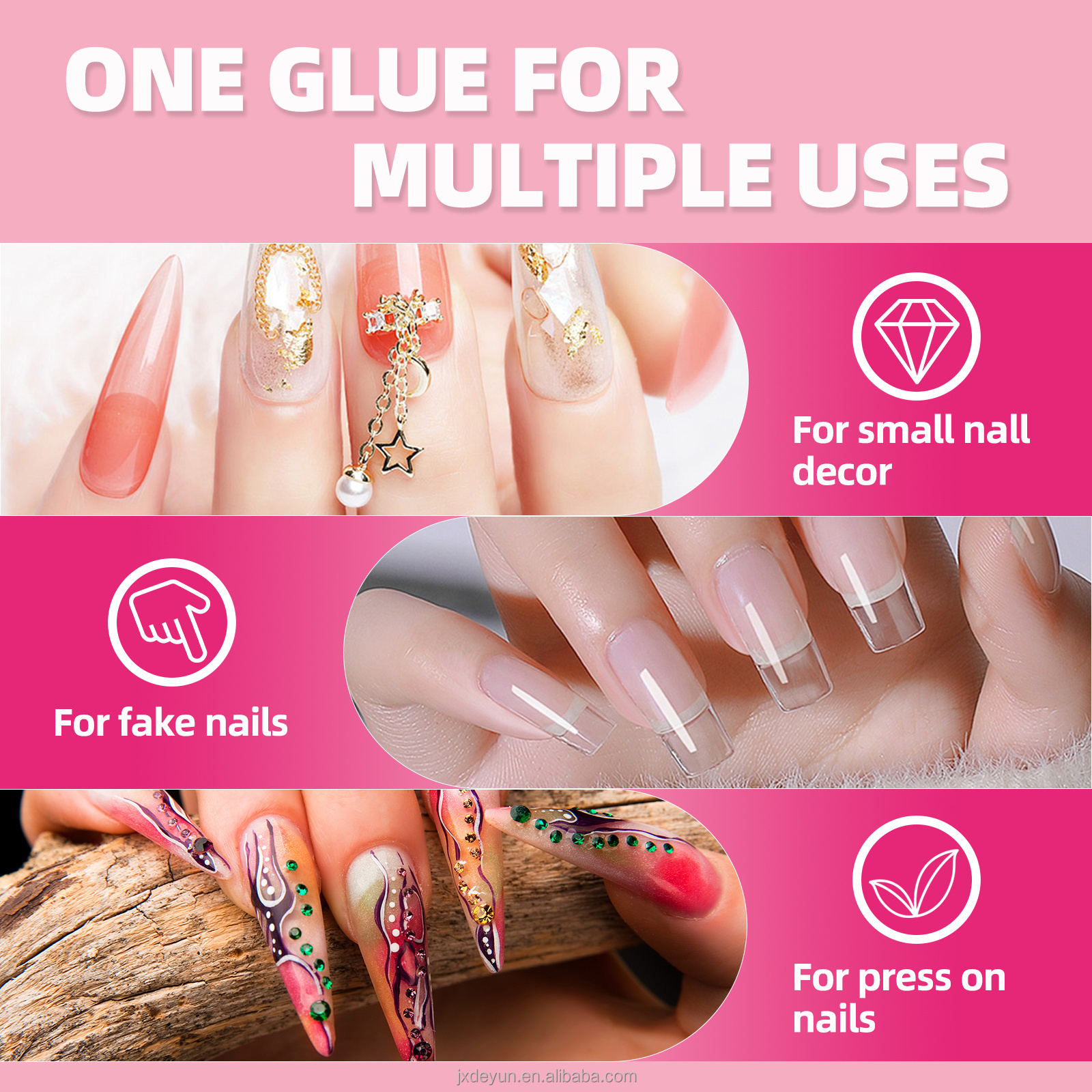 7ml Quick-Fix Nail Glue with Brush-On Application for Professional Grade Acrylics and Nail Tips, Offers Clear Long-Lasting Hold