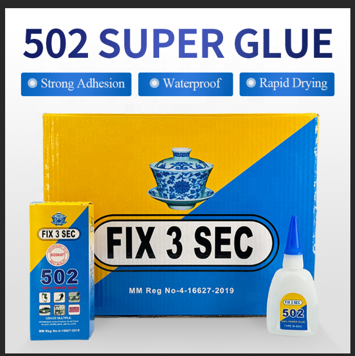 Fast Curing Instant Glue Wholesale Strong 502 Super Glue Three Seconds Dry Adhesive Cyanoacrylate 50 Gr