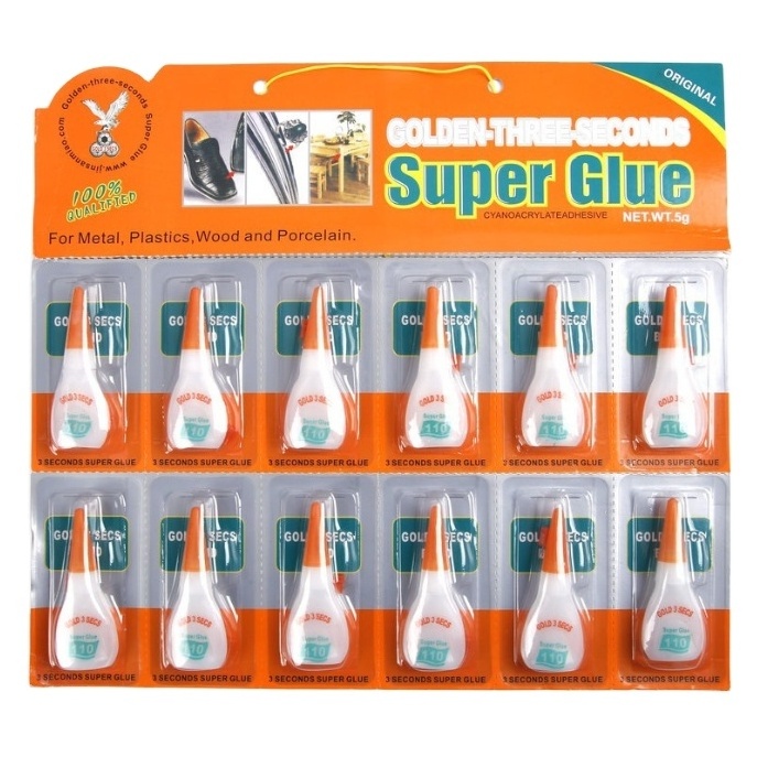 Cyanoacrylate Adhesive Super Glue 5 Seconds Fast Curing Blister Card Universal Super Glue