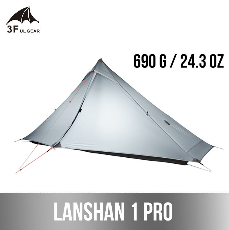 3F  GEAR Lanshan 1 Pro Outdoor Camping Tent 1 Person 3-4 Season Hiking Portable Professional 20D Nylon Ultralight Rodless Tent