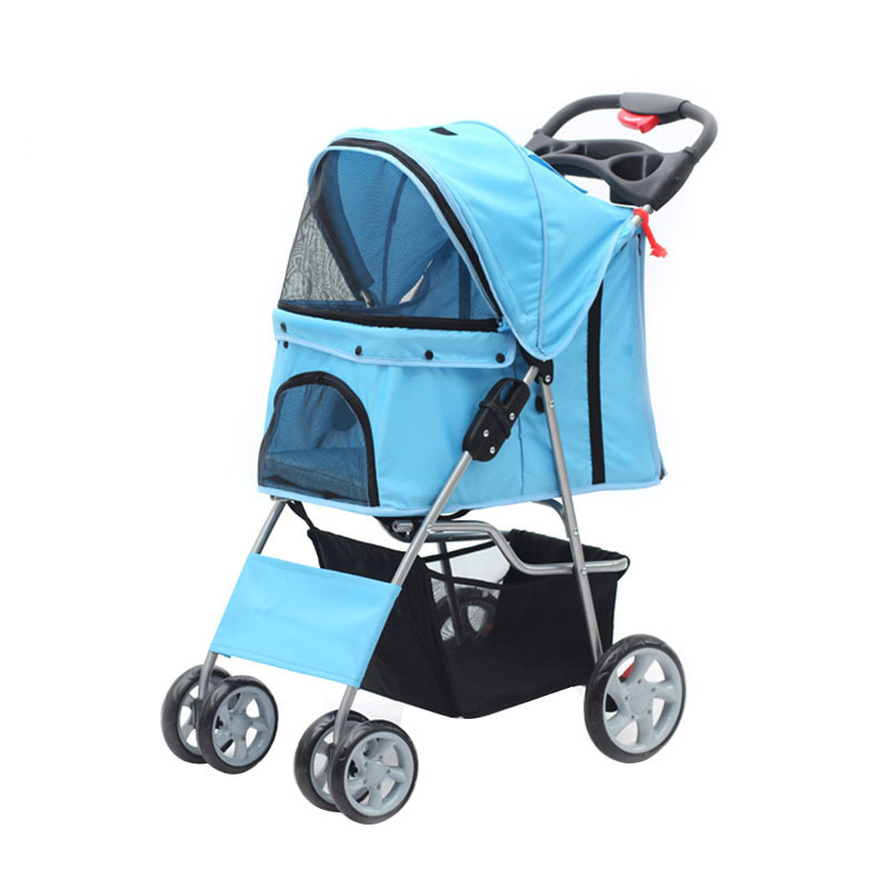 Many colors choice cat dog Twin Double Foldable 4-Wheel Travel Carrier Pet stroller