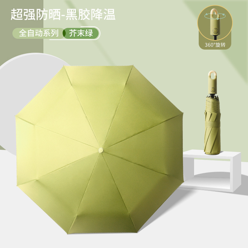 UV protection Foldable automatic vinyl corporate Sunshade gift advertising umbrella with Ring buckle handle