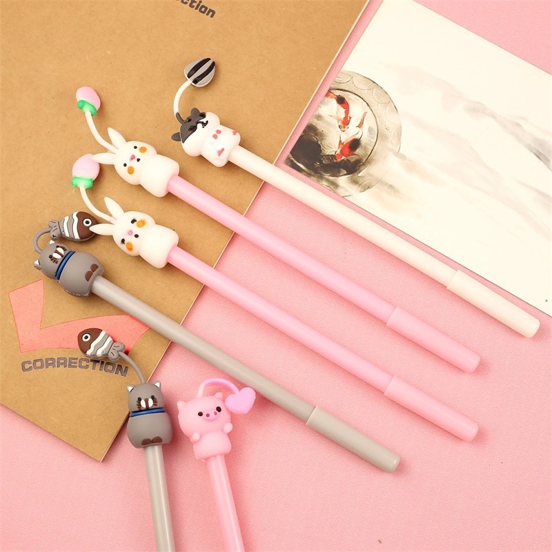 Creative cartoon gel pen 0.5mm school supplier kawaii neutral pen press the gel pen stationery manufacturer