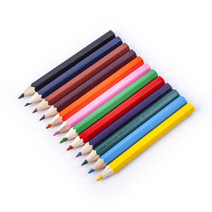 Pastel Color Pencils  3.5 Inch Short Round or Hexagonal Pastel Colors Color Pencil Set For KIds