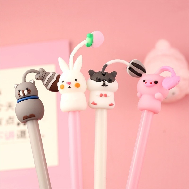 Creative cartoon gel pen 0.5mm school supplier kawaii neutral pen press the gel pen stationery manufacturer