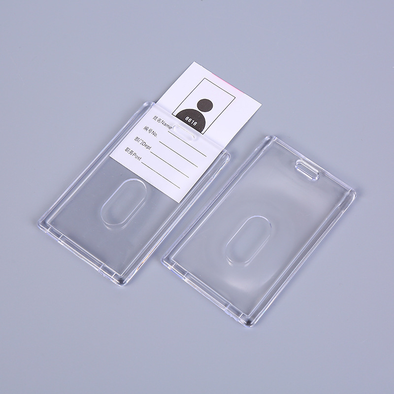 Fashion Conference  Clear ID Card Holder With Lanyard Transparent Acrylic IC Card Holder