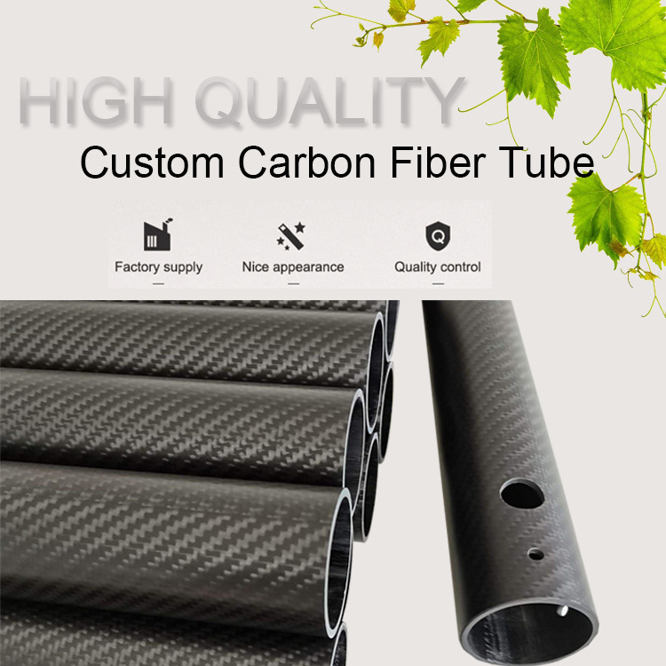 Factory High quality 100% customized size carbon fiber round tubes carbon fiber tube connectors