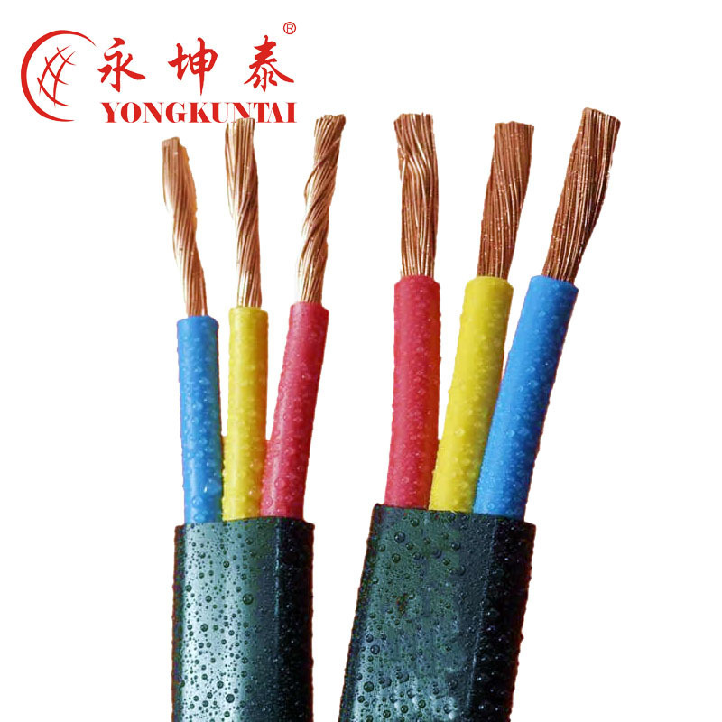 Flexible Cable 3 Core Electrical Copper Wire Power Cable PVC Flat Submersible PVC 3 core Flexible Flat Cable