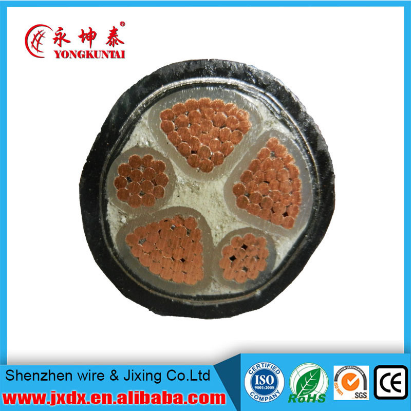 MV cable, 15 KV XLPE insulated 3 X 185 mm 3Cores copper conductor tape Armored cable