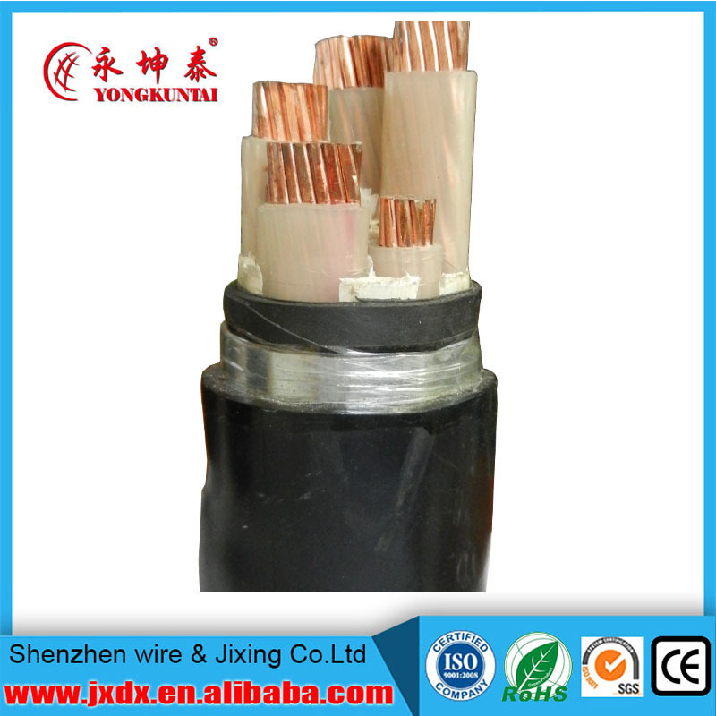 MV cable, 15 KV XLPE insulated 3 X 185 mm 3Cores copper conductor tape Armored cable