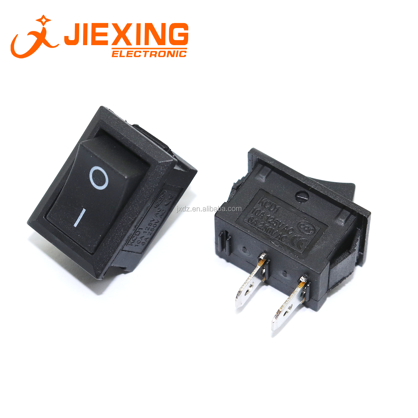 Small Mini Rocker Switch KCD1-101 117S 6A/250VAC 10A/125VAC 2pin 10*15mm Black KCD1