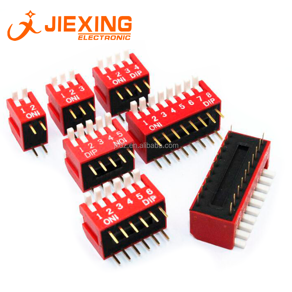 Piano Type Side Dial DIP Switch 2.54mm 5 Position Switch 5P 10pin 5 way Red Switch DP-05