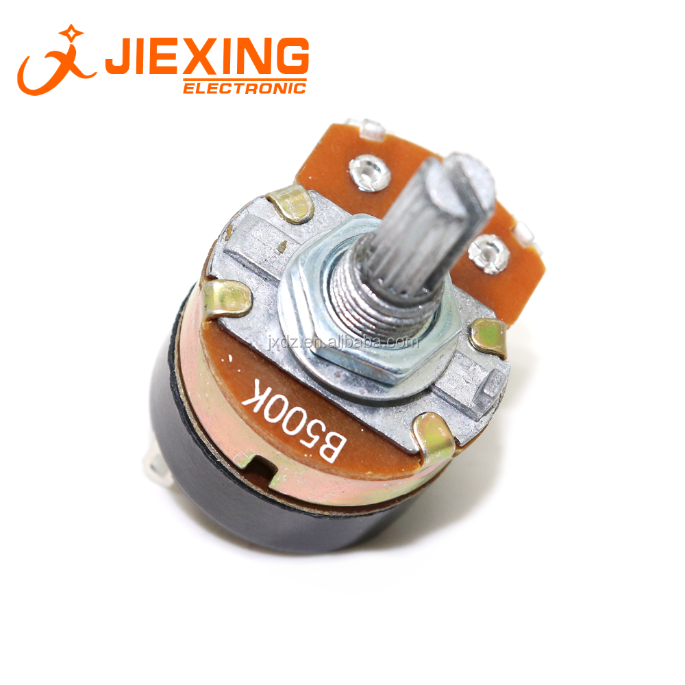 WH138-1 B5K / 10K / 20K / 50K / 100K / 250K / 500K with switch dimming speed potentiometer 24mm 3pin long pin PCB Mount 2 watts