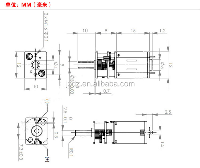 GA12-N20 DC Gear Motor 3V 6V 12V 15RPM 30/50/60/100/200/300/500RPM  Small Motor Micro Gear For Smart Robot Car Shaft = 10mm