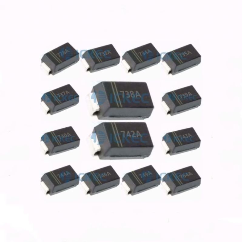 Voltage regulator diode 1SMA 4728A 4733A 4734A 4735A 4737A 4738A 4739A 4740A 4742A 4743A 4744A 4746A 4749A 4764A SMA(DO-214AC)