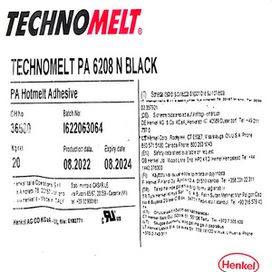 Sell Well HENKEL  TECHNOMELT PA6208 black Low pressure injection hot melt adhesive