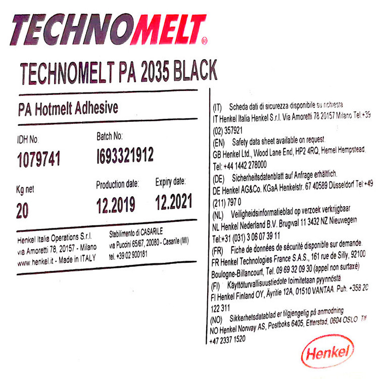 HENKEL TECHNOMELTPA2035 LPMS Polyamide Hot Melt Adhesive Glue for low Pressure Molding