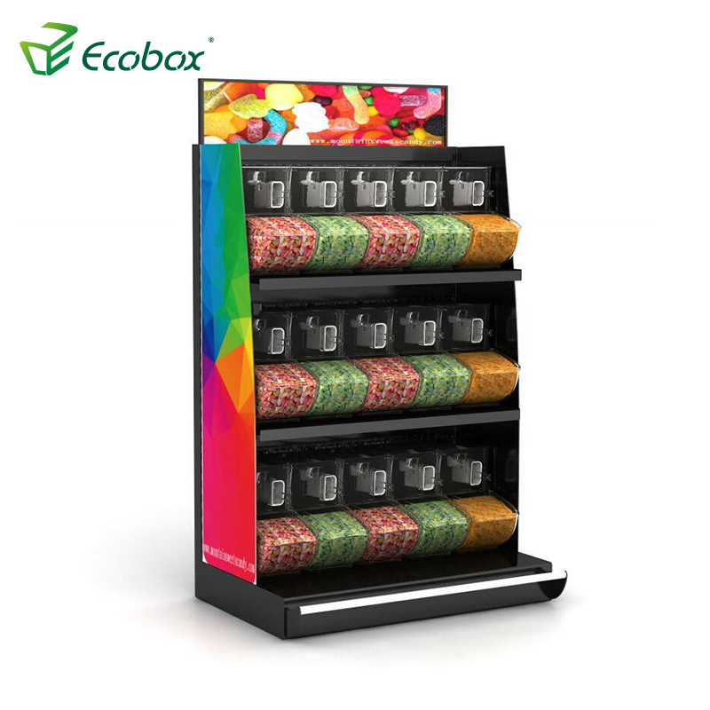 ECOBOX Candy Shelves Display Gondola Shelving Metal Display Rack Grocery Store Shelf Supermarket Shelf for Retail Stores