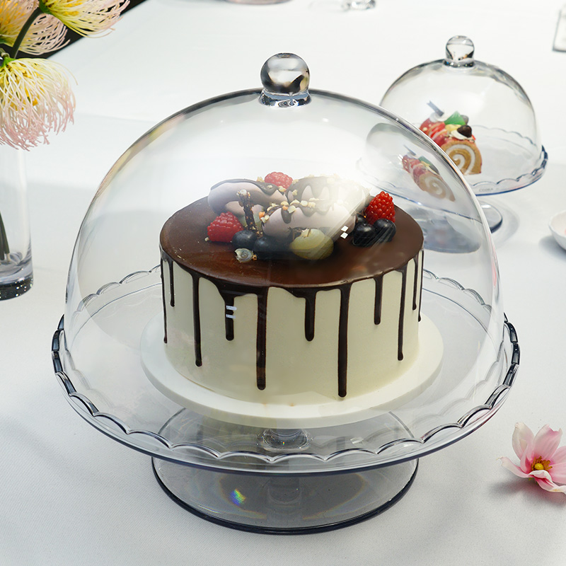 ECOBOX Cake Plate Cover Clear Plastic Dome Cake Food Cover Lid Stand Food Dish Cake Cover for Food