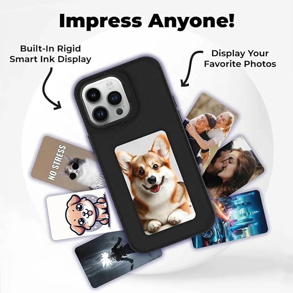 E-ink Photo Designer Digital NFC Function Smart E Ink Screen Display Shockproof DIY Mobile Phone Case For iphone 15 14 Pro Max