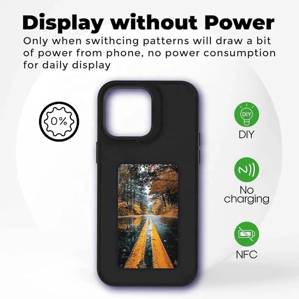 E-ink Photo Designer Digital NFC Function Smart E Ink Screen Display Shockproof DIY Mobile Phone Case For iphone 15 14 Pro Max