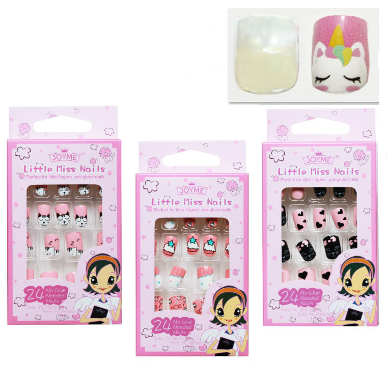 Top Quality Children Press Artificial Fingernails On Nails Vendor With 3D False Nail Design And Glue Nail Art Tips