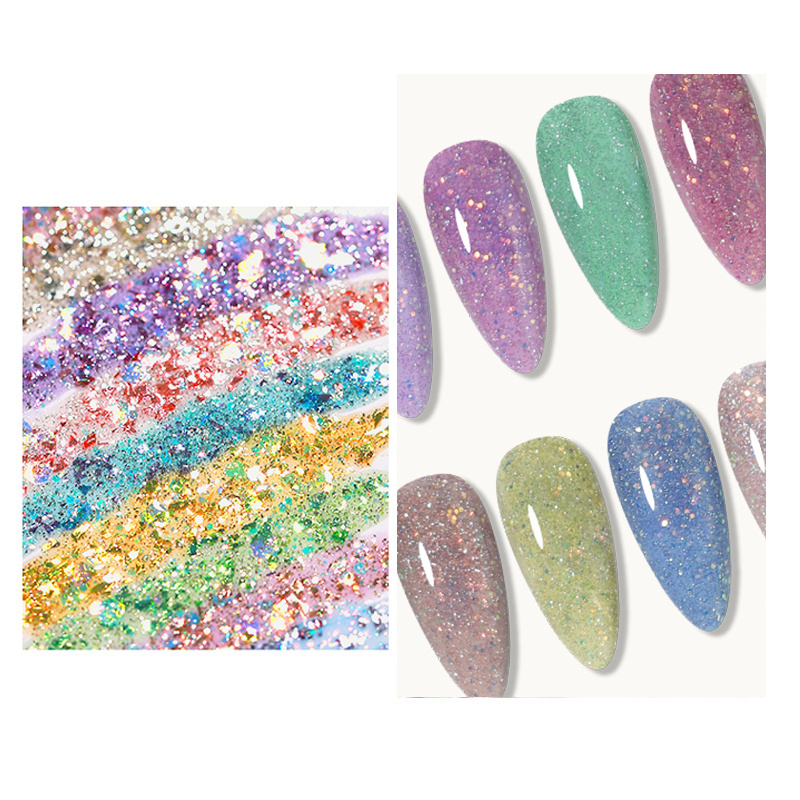 Burst Flash Broken Drill Nail Polish Glue Popular Burst Disco Dancing Seven Stars Broken Drill Nail Polish Glue